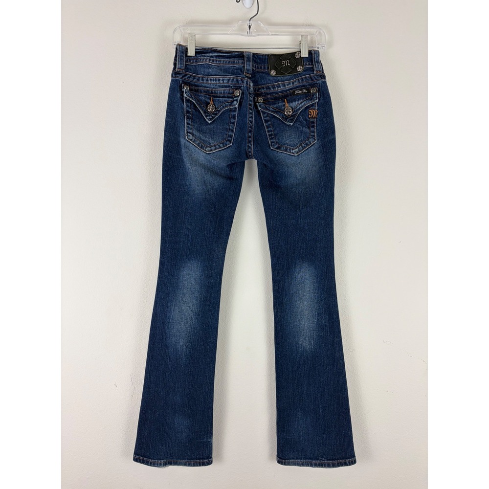 Miss Me Signature Rise Bootcut Jeans Dark Wash Flap Pocket J54009B41 Size 26 Y2K
